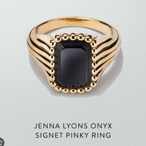 Jenna Lyons Vermeil and Onyx Pinky Signet Ring size 6